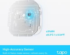 TP-LINK TP-Link Tapo T315, Chytrý teploměr, přesné měření teploty a vlhkosti, vyžaduje Tapo smart hub H100