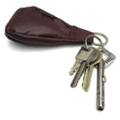 Bellugio Malý kožený prívesok na kľúče,, vrecko,, Felipp, bordová