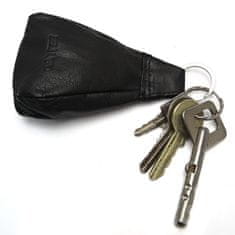 Bellugio Malý kožený prívesok na kľúče,, vrecko,, Felipp, čierna