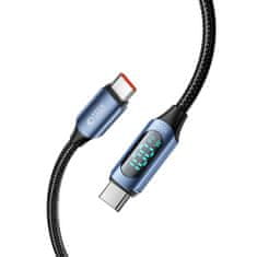 Tech-protect Ultraboost LED kábel USB-C / USB-C PD 100W 5A 2m, modrý