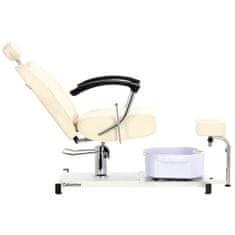 Enzo Polohovatelné pedikérské křeslo Marla s masážním přístrojem na nohy pro lázeňský salon bílé barvy