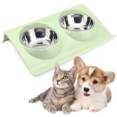 Sobex Dvojitá miska pre psy a mačky kovová miska s podstavcom