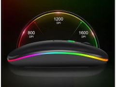 Verkgroup Štíhla bezdrôtová optická myš RGB 2,4 GHz