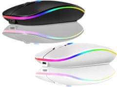 Verkgroup Štíhla bezdrôtová optická myš RGB 2,4 GHz