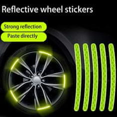Netscroll 40x samolepiace reflexné nálepky na disky, reflexné nálepky na auto zabezpečujú väčšiu viditeľnosť, zakrivený tvar pre lepšie priliehanie k pneumatike, ReflectiveStripes