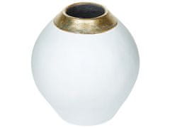 Beliani Dekoratívna keramická váza biela LAURI