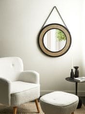 Beliani Okrúhle nástenné ratanové zrkadlo 70 cm prírodné CAMBRAI