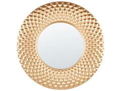 Beliani Okrúhle kovové nástenné zrkadlo 60 cm zlaté COMBE