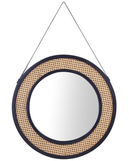 Beliani Okrúhle nástenné ratanové zrkadlo 70 cm prírodné CAMBRAI