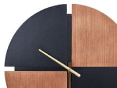 Beliani Nástenné hodiny 60 cm svetlé drevo/čierna ARAMON