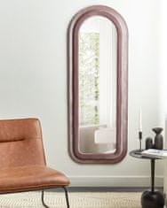 Beliani Nástenné zamatové zrkadlo 60 x 160 cm ružové CULAN