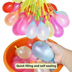 Netscroll 111 vodných balónov, balóny na slamkách pre rýchlejšie plnenie, rôznych farieb, skvelá vodná zábava počas horúcich letných dní, WaterBalloons