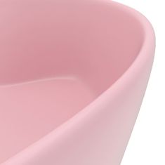 Vidaxl Luxusné umývadlo, prepad, matné ružové 36x13 cm, keramika