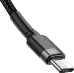Noname Baseus Cafule Series nabíjecí / datový kabel USB-C na USB-C PD2.0 60W Flash 1m, šedá-černá