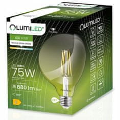 LUMILED 3x LED žiarovka E27 G95 8W = 75W 4000K Neutrálna biela 360° Filament