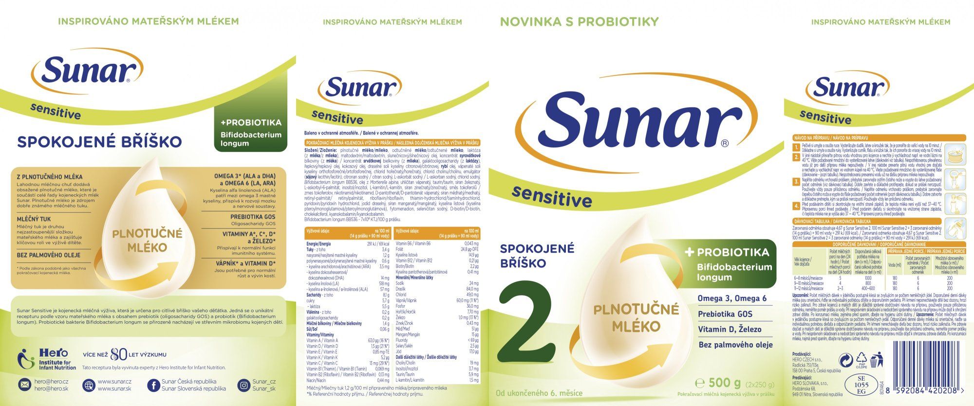 Sunar Sensitive 2, pokračovací kojenecké mléko
