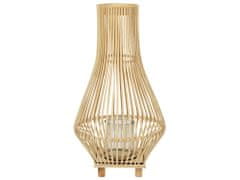Beliani Drevený lampáš 58 cm svetlé drevo LEYTE