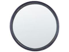 Beliani Okrúhle ratanové nástenné zrkadlo 60 cm čierne DAKSA
