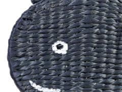 Beliani Prútený kôš z vodného hyacintu v tvare veľryby čierny ORANIA