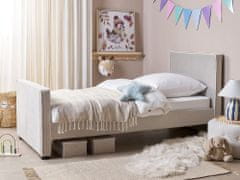 Beliani Zamatová posteľ 90 x 200 cm sivá TEENIE