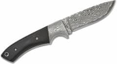 Böker Plus 02BO090DAM M-ONE Damast lovecký nôž 9 cm, damašek, ebenové drevo, kožené puzdro