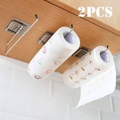 Netscroll Samolepiace nástenné držiaky na papierové uteráky z nehrdzavejúcej ocele, úspora miesta, rýchla montáž, ideálne pre kuchyňu a kúpeľňu - Kúpte Jeden, Dostanete Jeden Zadarmo!, PaperRack