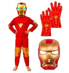 bHome Detský kostým Iron man s maskou a rukavicami 122-134 L