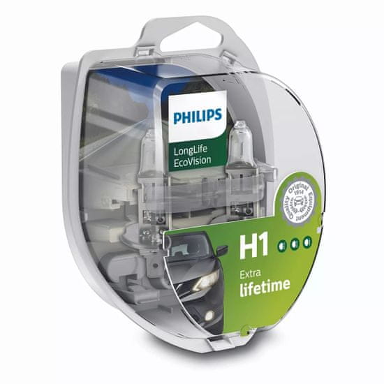 Philips Philips H1 12V 55W P14, 5s LongLife EcoVision 2ks 12258LLECOS2