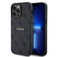 Guess Zadný kryt PU Leather 4G Colored Ring MagSafe pre iPhone 14 Pro Max Black