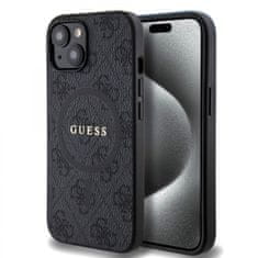 Guess Zadný kryt PU Leather 4G Colored Ring MagSafe pre iPhone 15 Black