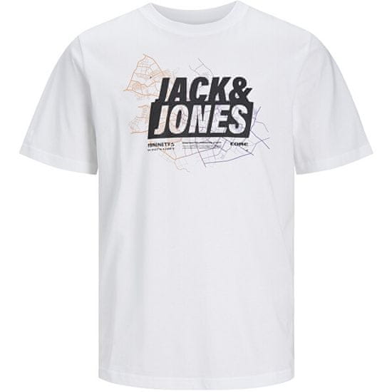 Jack&Jones Pánske tričko JCOMAP Regular Fit 12252376 White