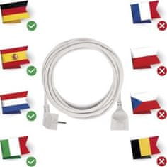 EMOS Prodlužovací kabel 5 m / 1 zásuvka / bílý / PVC / 1,5 mm2
