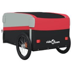 Vidaxl Vozík za bicykel, čierno červený 45 kg, železo