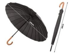 Popron.cz Elegantní deštník černý XXL s rukojetí - 105 cm