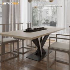 MetaloPro Kovová čierna stolová noha, centrálna stolová podnož, pre až 150 kg ťažké stolové dosky, jedálenský stôl stolík konferenčný stolík obývačkový stolík, priemyselná moderná obývačka