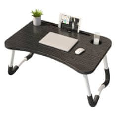 Popron.cz Skládací stolek pod notebook - 60 x 27 x 40 cm - černý