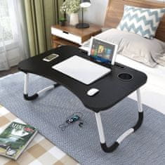 Popron.cz Skládací stolek pod notebook - 60 x 27 x 40 cm - černý