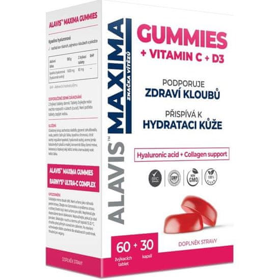 Alavis MAXIMA GUMMIES Vitamín C+D3 žuvací tbl.60+cps.30