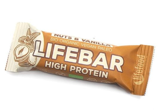 Lifefood Tyčinka Lifebar Proteín Bio Raw oriešková s vanilkou 47g