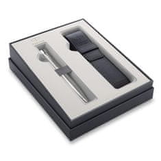 Parker Urban Twist Metro Metallic CT guľôčkové pero, darčeková kazeta s koženým puzdrom