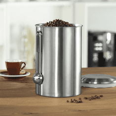 Xavax dóza na 1 kg zrnkovej kávy alebo iné potraviny, s odmerkou, vzduchotesná, ušľachtilá oceľ