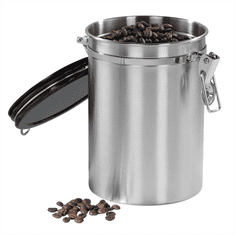 Xavax dóza na 1 kg mletej kávy alebo iné potraviny, vzduchotesná, ušľachtilá oceľ, strieborná
