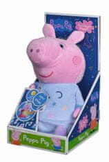 Peppa Pig 2v1 plyšový hajánok hrajúci + svetlo, modrý, 25 cm
