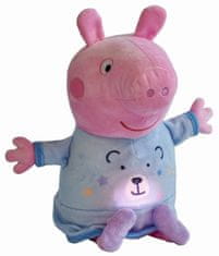 Peppa Pig 2v1 plyšový hajánok hrajúci + svetlo, modrý, 25 cm