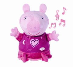 Peppa Pig 2v1 plyšové prasiatko Peppa, hrajúce + svetlo, ružový, 25 cm