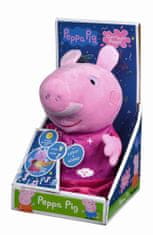 Peppa Pig 2v1 plyšové prasiatko Peppa, hrajúce + svetlo, ružový, 25 cm