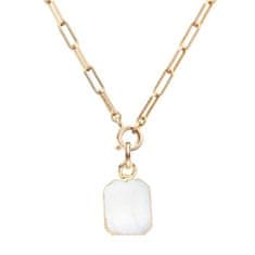 Decadorn Štýlový pozlátený náhrdelník s perleťou Chunky