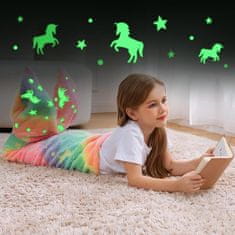 Netscroll 2v1 set, detská deka v tvare chvosta morskej panny, ktorá svieti v tme + vianočný set na výrobu príveskov, detská deka+set na maľovanie s kryštálmi a výrobu príveskov, Mermaid ArtCraft