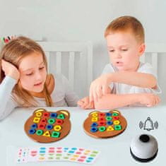 Netscroll Detská didaktická spoločenská stolová hra, spoločenské hry pre najmenších, kde dieťa spoznáva tvary a farby, 1-2 hráči, karty, doska, figúrky, zvonček, zábava, hra a učenie v jednom, ShapeMatchingGame