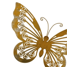 PRODEX Hrdzavý kovový motýľ na zavesenie 46 x 30 cm